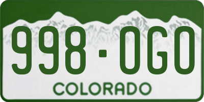 CO license plate 998OGO