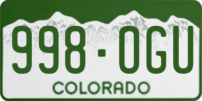 CO license plate 998OGU