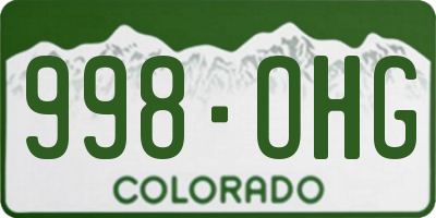 CO license plate 998OHG