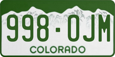 CO license plate 998OJM