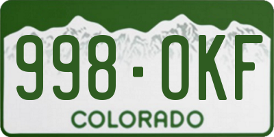 CO license plate 998OKF