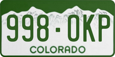 CO license plate 998OKP