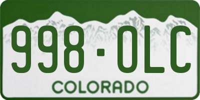 CO license plate 998OLC