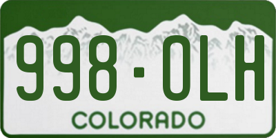 CO license plate 998OLH