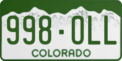CO license plate 998OLL