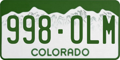 CO license plate 998OLM
