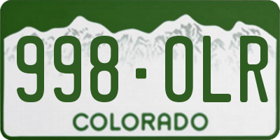 CO license plate 998OLR