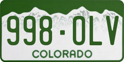 CO license plate 998OLV