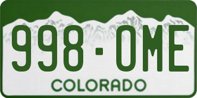 CO license plate 998OME