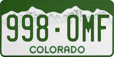 CO license plate 998OMF