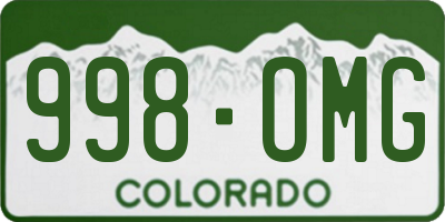 CO license plate 998OMG