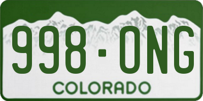 CO license plate 998ONG