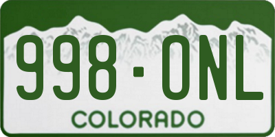 CO license plate 998ONL