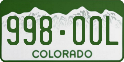 CO license plate 998OOL