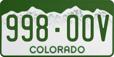 CO license plate 998OOV