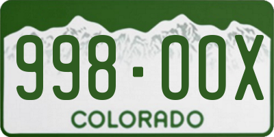 CO license plate 998OOX