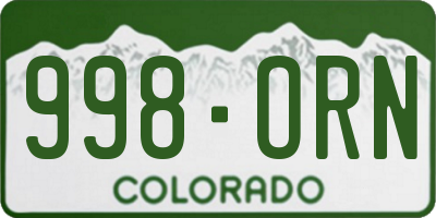 CO license plate 998ORN