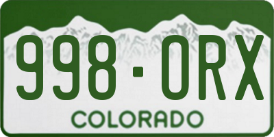 CO license plate 998ORX