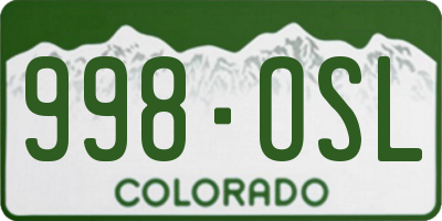 CO license plate 998OSL