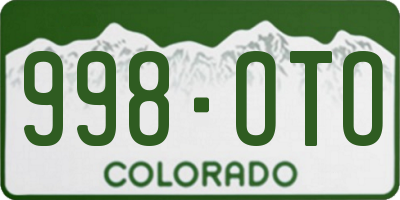 CO license plate 998OTO