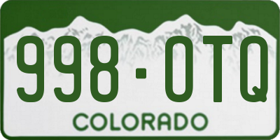 CO license plate 998OTQ