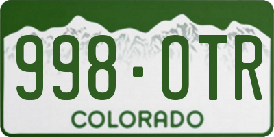 CO license plate 998OTR