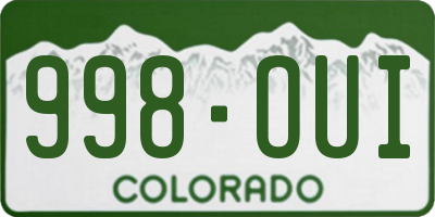 CO license plate 998OUI