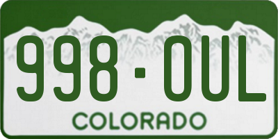 CO license plate 998OUL