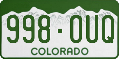 CO license plate 998OUQ
