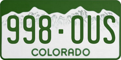 CO license plate 998OUS