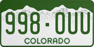 CO license plate 998OUU