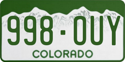 CO license plate 998OUY