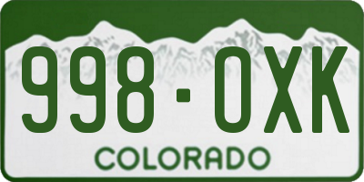 CO license plate 998OXK