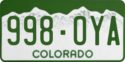 CO license plate 998OYA