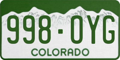 CO license plate 998OYG