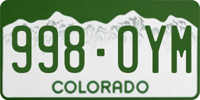 CO license plate 998OYM