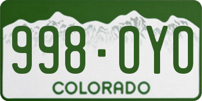 CO license plate 998OYO