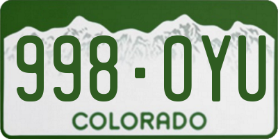 CO license plate 998OYU