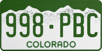 CO license plate 998PBC