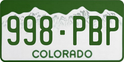 CO license plate 998PBP