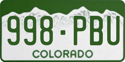 CO license plate 998PBU