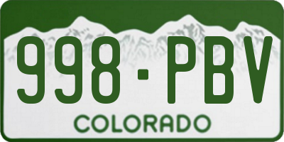 CO license plate 998PBV