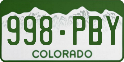 CO license plate 998PBY