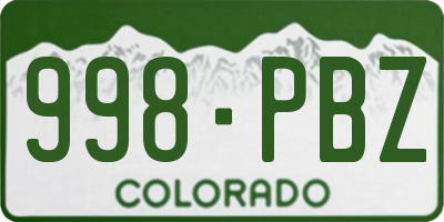 CO license plate 998PBZ