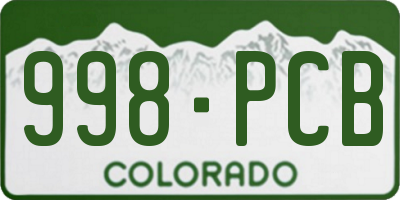 CO license plate 998PCB