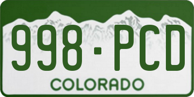CO license plate 998PCD