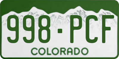 CO license plate 998PCF