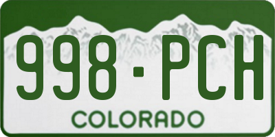 CO license plate 998PCH
