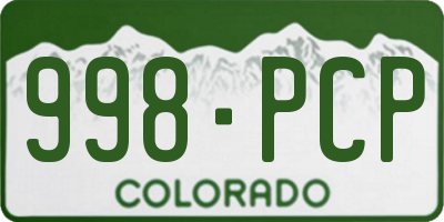 CO license plate 998PCP