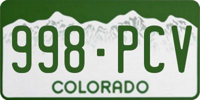 CO license plate 998PCV